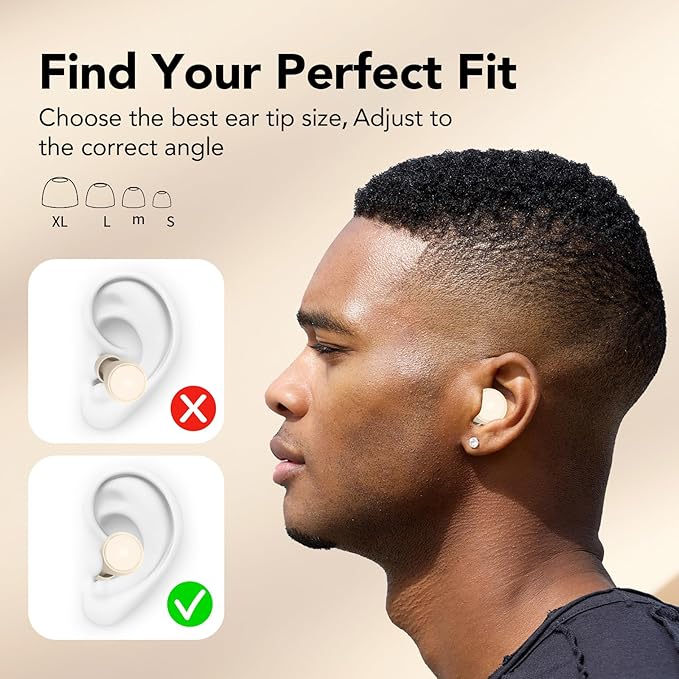 Ear Plugs for Sleeping Noise Cancelling -45dB, Soft and Reusable Silicone Hearing Protection Earplugs with 8 Eartips and Carrying Case, for Sleeping, Concert, Working, Studying, Traveling (Off White)