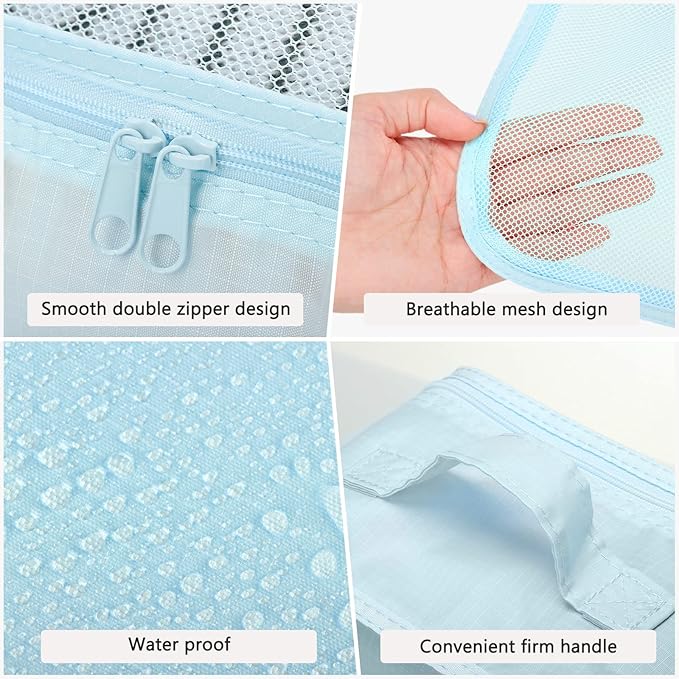 Reginary 6 Set Travel Packing Cubes Luggage Organizer Set Lightweight Suitcase with Shoe Bag for Clothes Toiletries