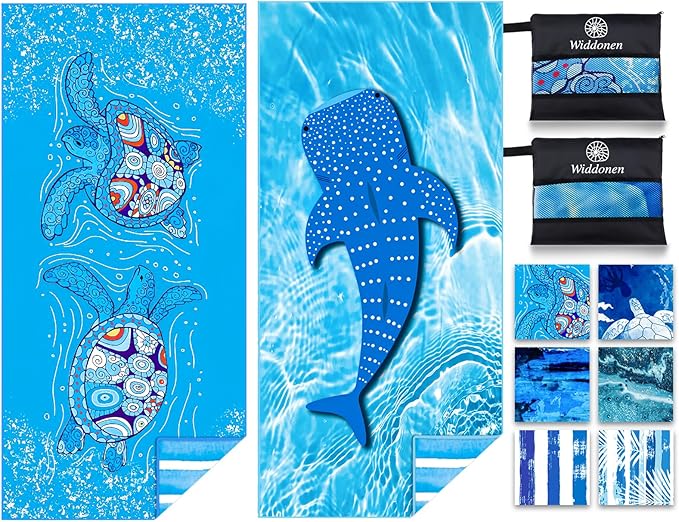 Lightweight Thin Microfiber Beach Towel Sand Free Quick Dry Absorbent Compact Soft Pool Swim Travel Towels Extra Large Oversized Beach Accessories Packable Essentials Stuff Gifts for Adult