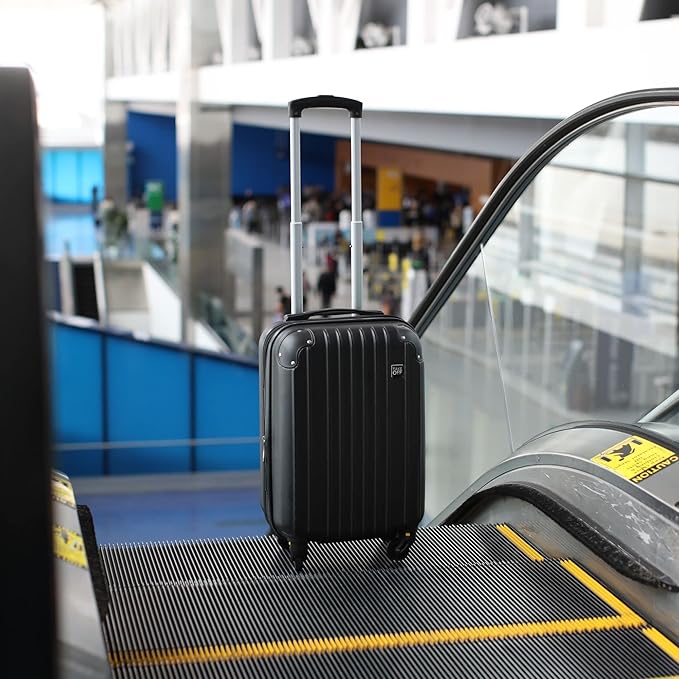 Take OFF Luggage 18 inch Hardshell Carry On Suitcase that Converts into Underseater Luggage with Removable Spinner Wheels for Airline Personal Item Use Requirements, 18 x 14 x 8 Inches - Black