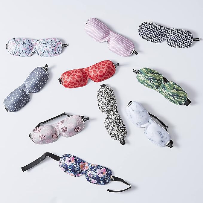 Bucky 40 Blinks No Pressure Printed Eye Mask for Travel & Sleep, Leopard, One Size (Pack of 2)