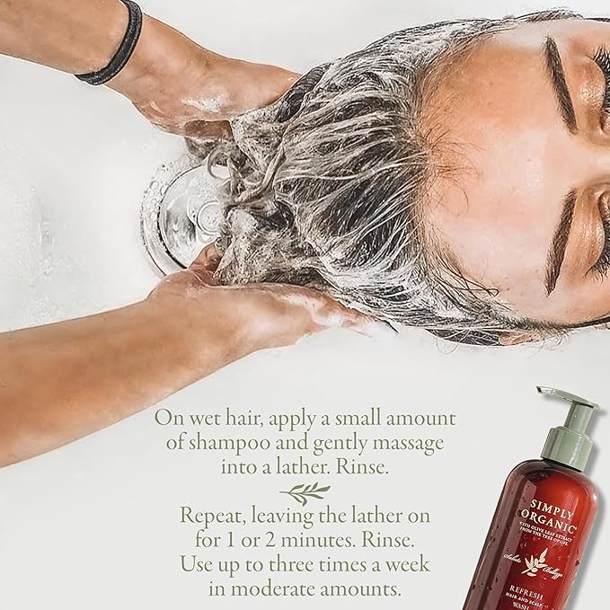 SIMPLY ORGANIC Hair Detox Clarifying Shampoo Scalp Wash, Made in Italy, All Natural Cruelty Free Hair Care for Women & Men with Rosemary, Sage & Olive Leaf Extract, 8.5 fl oz/251ml, Refresh