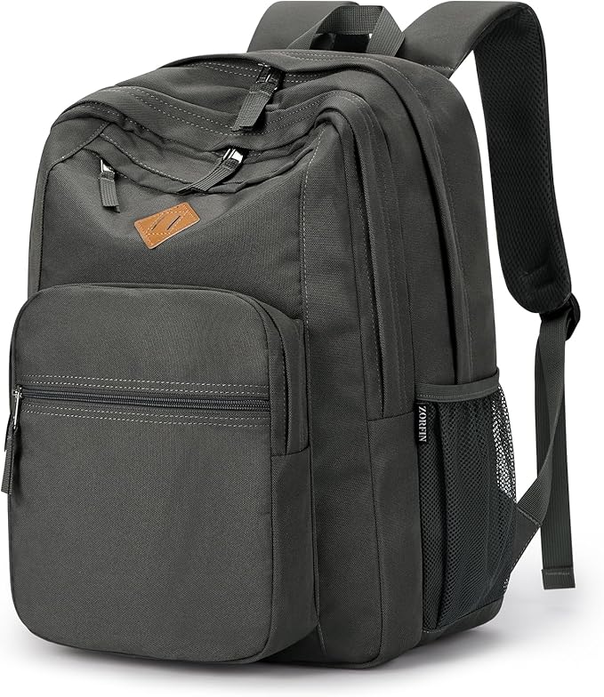 ZORFIN 26L Backpack for College, and Travel: Water Resistant Bookbag - Forge Grey