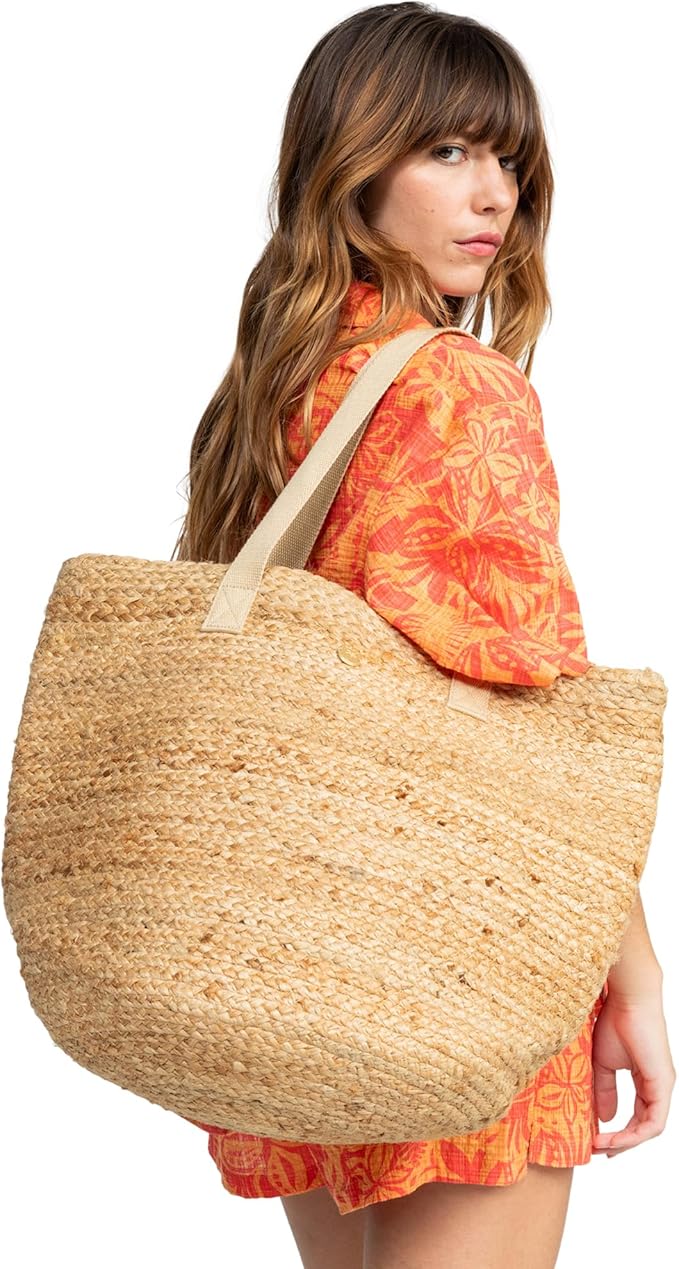 Roxy Women's Beach Tote Bag | Travel | Vacation | Straw | Lightweight | Breathable