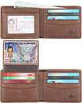 Wallet for Men-Genuine Leather RFID Blocking Bifold Stylish Wallet With 2 ID Window