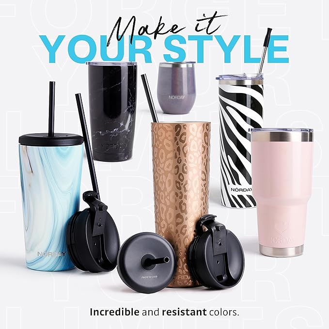 NORDAY | Tumbler with Lid - 30oz - Grey Insulated Tumbler - Stainless Steel Tumblers - Double Wall Vacuum Insulated Travel Coffee Mug for Car Cup Holder - Keeps Temperature for 24hr - Anti Spill Lid