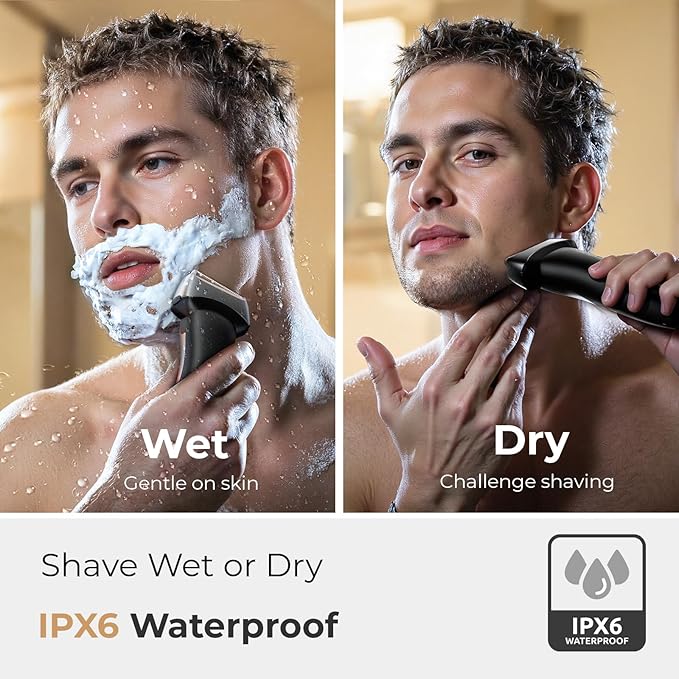 Electric Foil Shavers for Men: Portable Electric Razor for Face- Rechargeable Wet/Dry Waterproof Shaver with LED Display & Fast Charge-Ultra-Thin Razor for Close Shaving