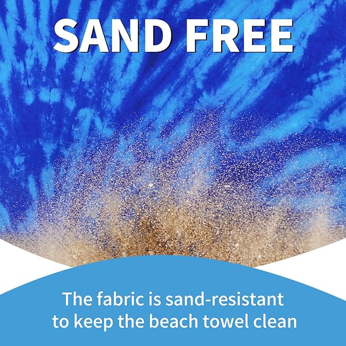 6 Pack Lightweight Thin Beach Towel Oversized 71"x32" Big Extra Large Microfiber Sand Free Towels for Adult Quick Dry Travel Camping Beach Accessories Gift Sea Turtle Tie Dye Mandala Elephant Skull