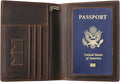 Ringsun Leather Passport Cover for Men Women, RFID Passport Wallet Case Travel Passport Holder for Family