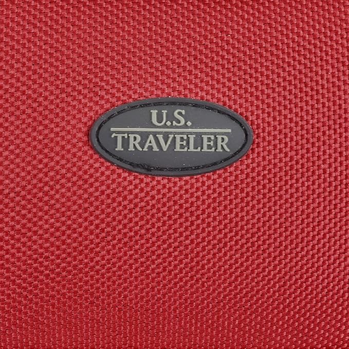 U.S. Traveler Lightweight Rolling 20" Carry On Luggage Softside Suitcase, Red, 2 Wheel Single