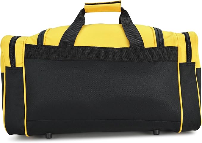 DALIX 21" Blank Sports Duffle Bag Gym Bag Travel Duffel with Adjustable Strap in Gold