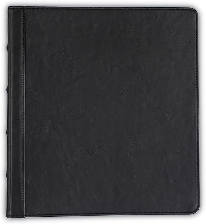 Samsill Vintage Leather 3 Ring Binder, Leather Organizer, Planner, 1.5 Inch, Letter Size 8.5 x 11, No Zipper, Black