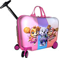 Fast Forward Ride-On 18" Suitcase For Kids/Tow-Along Toddler Carry-On Luggage With Wheels (Paw Patrol-Girls)