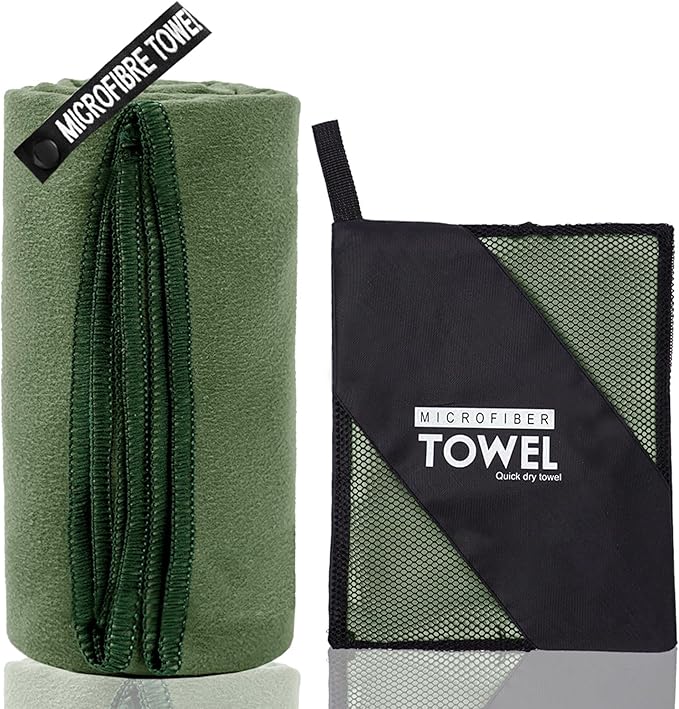 Microfiber Travel Towel, Soft Lightweight Quick Dry Towel, Super Absorbent Compact Travel & Sports & Beach Towels for Camping, Backpack, Gym, Swimming, Yoga, Hiking (L:24"×48" -Sage Green)
