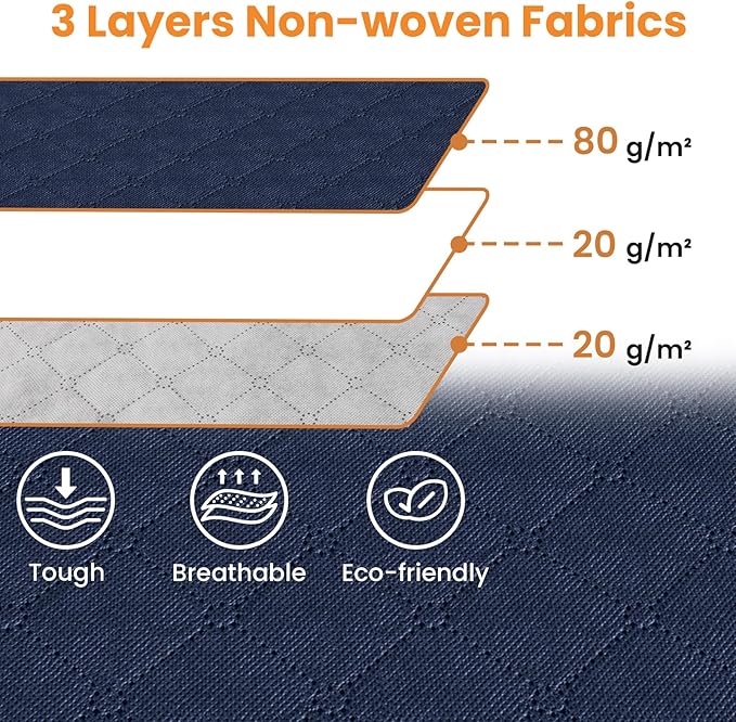 Fab totes 24 Gallons Clothes Storage, Foldable Thick Fabric Blanket Storage Bags, Containers for Organizing Bedroom, Closet, Clothing, Comforter, Organization with Handle (6 Pack,Blue)