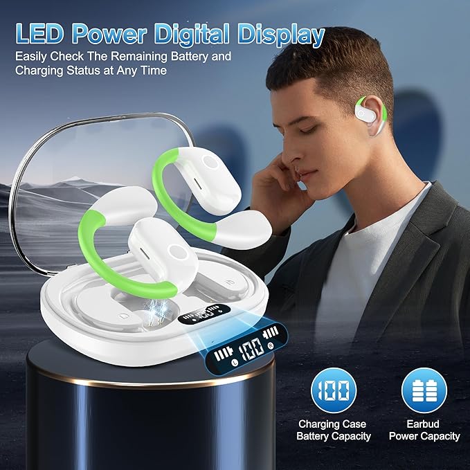 AI Language Translation Earbuds, Translator Earbuds Real Time with iOS & Android, Noise Cancelling,144-Language Bluetooth Headphones Translating Device for Travel and Business, White