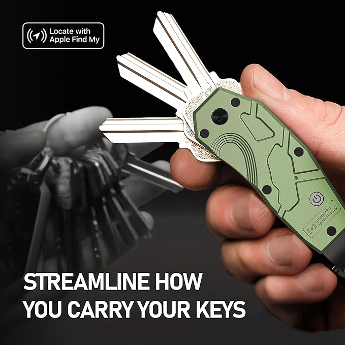 Zeeker Air Keychain, Key Organizer Works with Apple Find My, Built-in airtag chips, Holds 2-6 Keys, Car Key Chains with GPS Tracker, Key Finder, Minimalist Key Holder for Men and Women, (iOS Only)