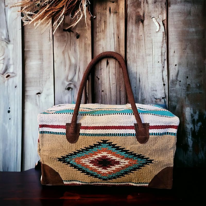 Southwestern Large Weekender Travel Bag Western Duffle Bag Boho Travel Bag (Diego)