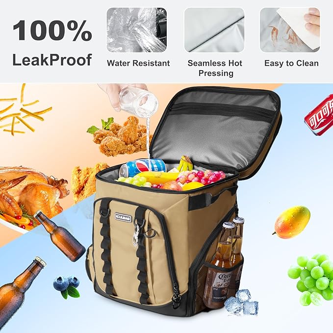 Beach Cooler Backpack for Men 36cans Insulated Backpack Cooler Lunch Bag for Women Camping Hiking Picnic Travel for 18 Hours Cooling 30L