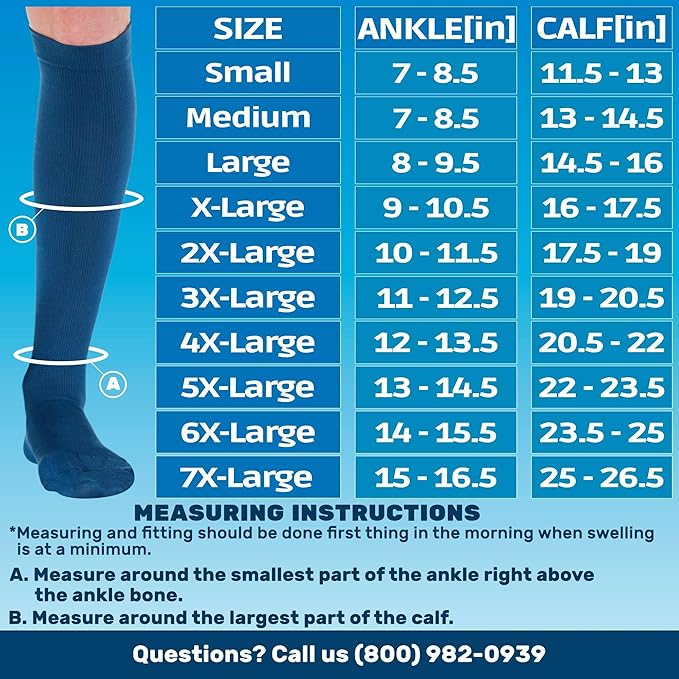 ABSOLUTE SUPPORT Cotton Compression Socks for Women & Men 20-30 mmhg Knee High