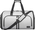 BALEINE Convertible Garment Bag with Shoe Compartment, 2 in 1 Carry on Garment Duffle Bags for Travel, Suit Bag for Men Women (Gray)