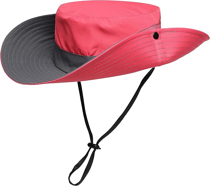 Womens Summer Sun Hat Beach Hat Wide Brim Outdoor UV Protection Hat Foldable Cool Mesh Ponytail Bucket Hat