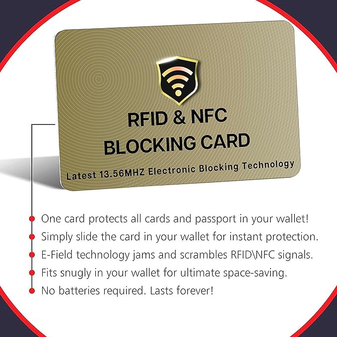 SaiTech RFID Protected Cards, Golden 10 Pack: Entire Wallet Purse Shield For Men & Women, NFC Contactless Bank Debit Credit Card Protector ID ATM Guard