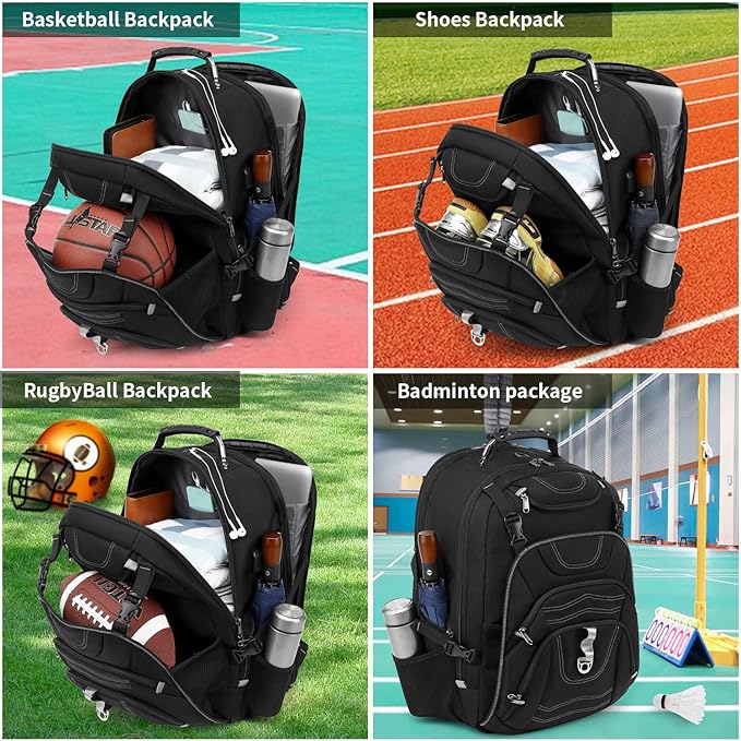 Boniyee Travel Backpack 17.3 Inch, Business Anti-Theft Laptop Bag with USB Charging Port, Waterproof