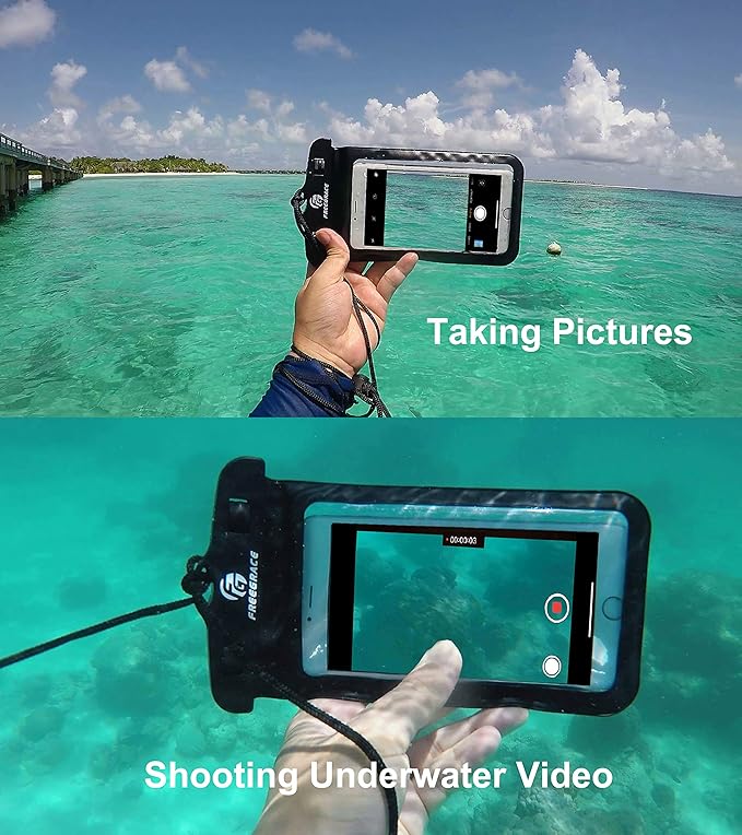 Freegrace Waterproof Pouches with Waist Strap / Pouch Case Bundle Set- Keep Your Phone & Valuables Dry and Safe - Waterproof Dry Bags for Boating Swimming Snorkeling Kayaking Beach Water Parks Pool