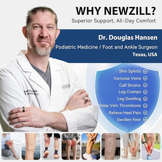 NEWZILL Copper Compression Socks for Women & Men 15-20mmHg Cotton Rich Odor Control Dress Socks for Business Casual Running Medical Athletic Support, Edema Diabetic Relief