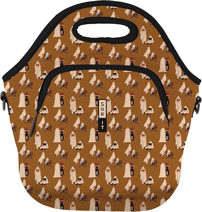 Sok It LunchTote Zippered Bag Insulated Neoprene Caddy (Material Ghoul, X-Large 6.5 Quart Lunch Tote)