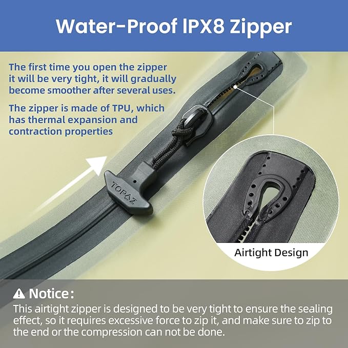 BAGAIL TPU Vacuum Bag for Travel, Reusable Compression Bag with IPX8 Waterproof Zipper, Save Space for Suitcase, Backpack and Carry on (Green, ExtraLarge, With Pump)