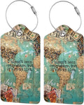 2 Pack Travel Luggage Tags for Suitcases Women Men Kids, Bag Tags for Leather Luggage with Waterproof Suitcase Tags Privacy Cover Name ID Label Steel Loop for Travel Bag Suitcase