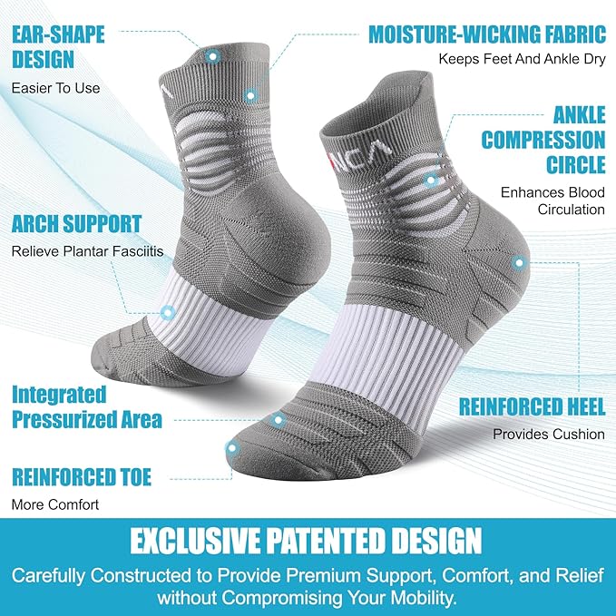 NEENCA Medical Compression Socks for Women & Men Circulation, Ankle Compression Stockings for Pain Relief, Plantar Fasciitis, Swelling, Neuropathy, Runner, Nurses, Travel, Pregnancy, Flying,20-30 mmHg