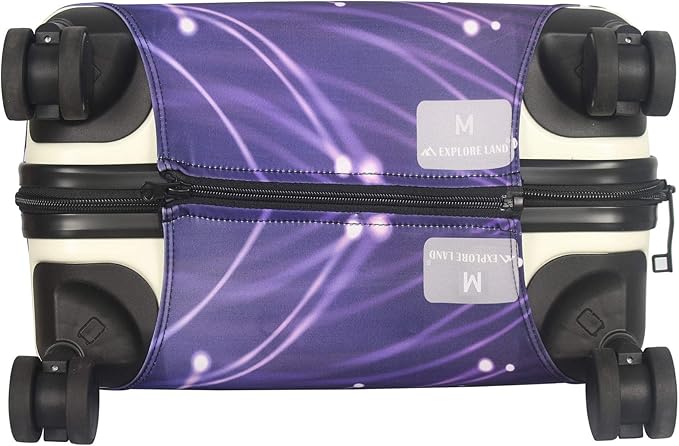 Explore Land Travel Luggage Cover Suitcase Protector Fits 23-26 Inch Case (Fireworks, M)