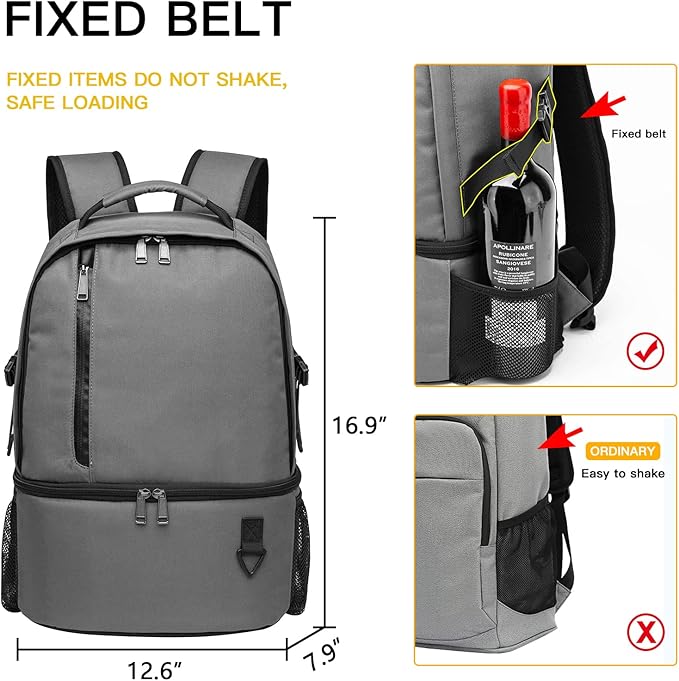 TUGUAN Insulated Cooler Backpack 38 Cans Double Deck Leakproof Lightweight Soft Lunch Backpack Small Cooler Bag Beach Picnic