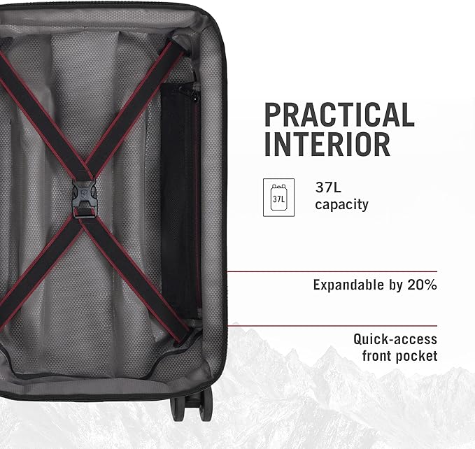 Victorinox Spectra 3.0 Frequent Flyer Carry-On - Modern Hardside Carry-On Luggage - Rolling Suitcase with Spinner Wheels - Holds Travel Accessories - 37 Liters, Black