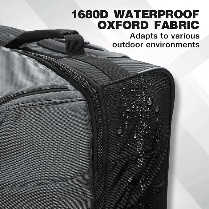 REDCAMP Large Rolling Duffle Bag with Wheels and Handle, 30-Inch Durable Heavy Duty Wheeled Travel Duffel Luggage, 2 Layers of Space