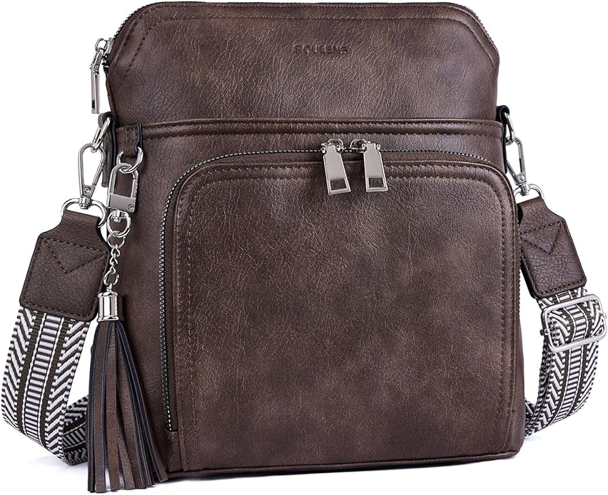 Crossbody Purse for Women,Lightweight Medium Crossbody Bag Soft Leather Women's Shoulder Handbags with Tassel
