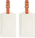 Travelambo Luggage Tags for Suitcases Faux Leather Privacy Protection 2 Pack Bag Tags Travel Accessories Essential, Cross White