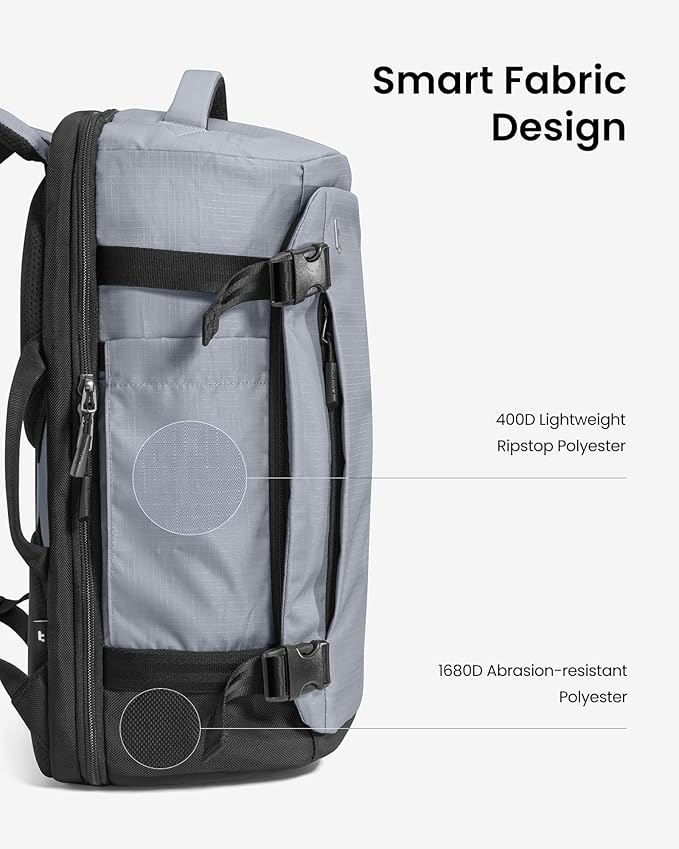 tomtoc Travel Backpack 28L, TSA Friendly Flight Approved Carry-on Luggage Hand Water-resistant Lightweight Business Rucksack, Durable Bag Fits 16 Inch Laptop