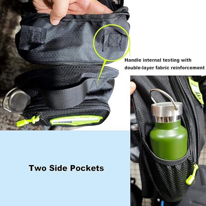 Shoe Bag Golf Travel Gym Sport with Side Accessory Outside Pocket for Socks Shoe Pouch Portable Large Shoe Storage Bag for Packing Zippered (black)