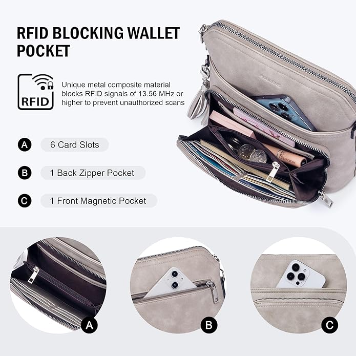 Crossbody Purse for Women,Lightweight Medium Crossbody Bag Soft Leather Women's Shoulder Handbags with Tassel