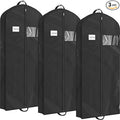 Simple Houseware 60-Inch Travel Garment Bag, Non-Woven, Black, 3 Pack