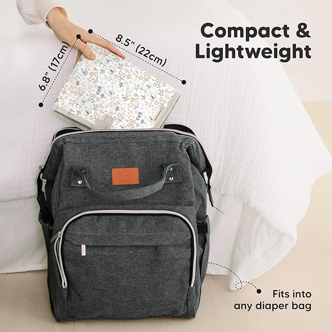 KeaBabies Portable Diaper Changing Pad, Easy Wipe Clean - Foldable Waterproof Baby Changing Mat for Diaper Bag, Compact, Lightweight, 25x13 Baby Changer Travel Essential, Machine Washable (Prairie)