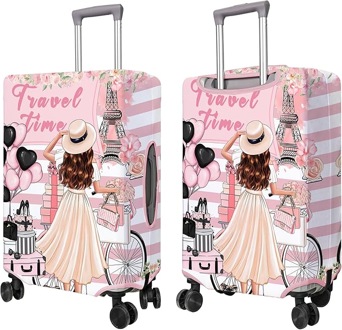 Travel Luggage Cover Suitcase Protector Fits 18-32 Inch Wheel Covers PatternedTravel Related Items Flower Luggage Protector Elastic XL