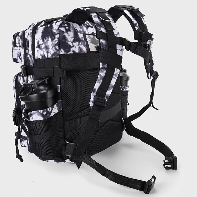LHI Military Tactical Backpack for Men and Women 45L Army 3 Days Assault Pack Bag Large Rucksack with Shoe Compartment - Blue