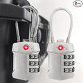 2 Pack TSA Approved Travel Luggage Locks, Cable Combination Lock, 3 Digit Padlock, Alloy Steel Cut-Resistant Cable, Weatherproof Zipper Lock for Gun/Suitcases, Backpacks, Gym Lockers, Golf Bags-NO KEY