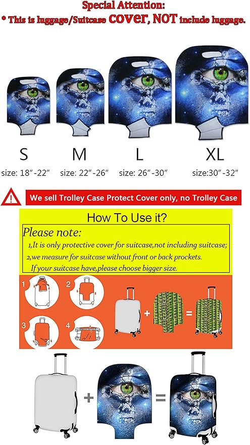 Tiger Travel Luggage Covers 26-29 Inch Spandex Suitcase Protectors