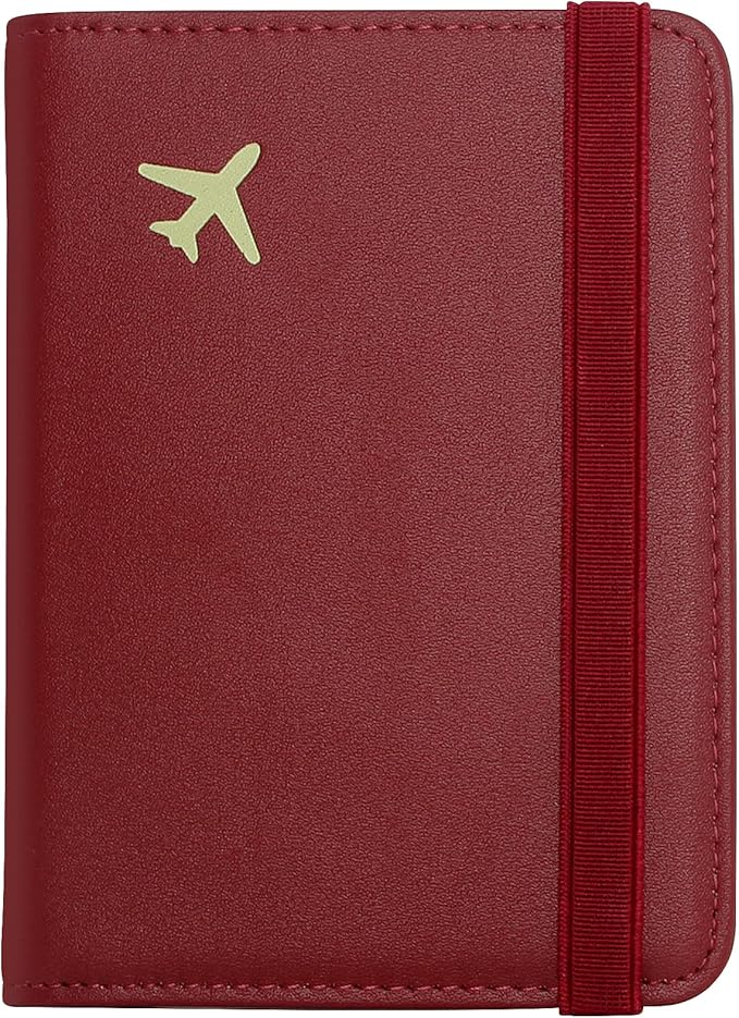 ZOPPEN Passport Holder Wallet, Passport Cover Travel Wallet Women Travel Essentials Accessories Document Organizer Travel Must Haves Rfid Blocking Cover Case for Women and Men, Wine
